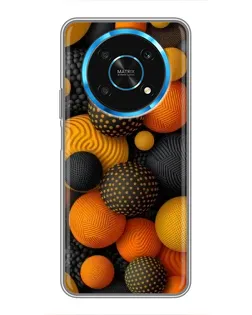 Чехол для Huawei Honor Magic 5 Lite 5G с картинкой «Объемные оранжевые сферы»
