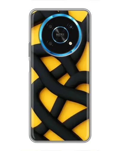 Чехол для Huawei Honor Magic 5 Lite 5G с картинкой «Черное желтое переплетение»