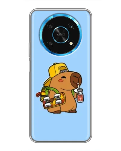 Чехол для Huawei Honor Magic 5 Lite 5G с картинкой «Капибара на скейте»