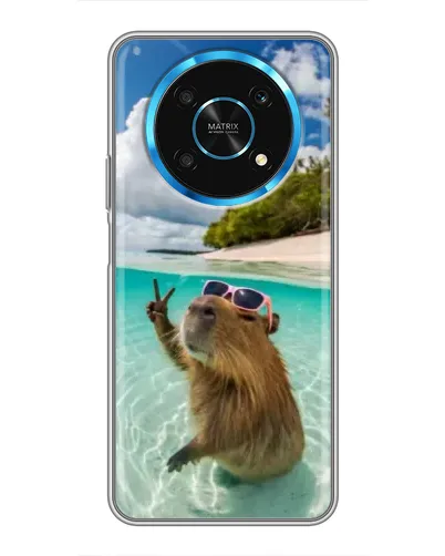 Чехол для Huawei Honor Magic 5 Lite 5G с картинкой «Капибара на море»