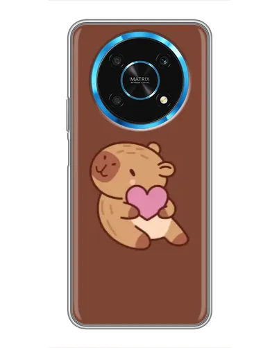 Чехол для Huawei Honor Magic 5 Lite 5G с картинкой «Капибара с сердцем»