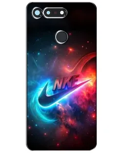 Чехол для Huawei Honor View 20 / V20 с картинкой «Огненный логотип Nike»