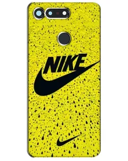 Чехол для Huawei Honor View 20 / V20 с картинкой «Желтый текстурный Nike»
