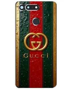 Чехол для Huawei Honor View 20 / V20 с картинкой «Gucci — фирменная полоса и золото» Чехол для Huawei Honor View 20 / V20 с картинкой «Gucci — фирменная полоса и золото»