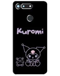 Чехол для Huawei Honor View 20 / V20 с картинкой «Kuromi — черный минимализм»