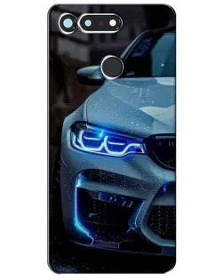 Чехол для Huawei Honor View 20 / V20 с картинкой «Взгляд BMW с синими фарами»