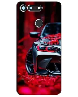 Чехол для Huawei Honor View 20 / V20 с картинкой «Спортивная BMW и цветы»