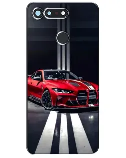 Чехол для Huawei Honor View 20 / V20 с картинкой «Красная BMW на дороге»