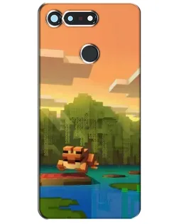 Чохол для Huawei Honor View 20 / V20 з картинкою «Майнкрафт захід сонця»