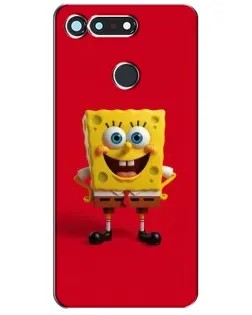 Чехол для Huawei Honor View 20 / V20 с картинкой «Спанч Боб на красном»