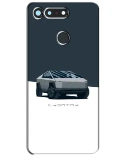 Чехол для Huawei Honor View 20 / V20 с картинкой «Серебристый Cybertruck Tesla»
