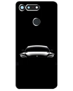 Чехол для Huawei Honor View 20 / V20 с картинкой «Фары Tesla Night»