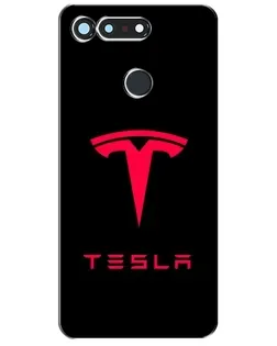 Чехол для Huawei Honor View 20 / V20 с картинкой «Tesla Red Logo»