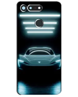Чехол для Huawei Honor View 20 / V20 с картинкой «Tesla в неоне»