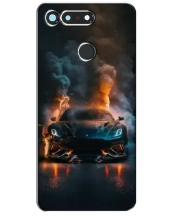 Чехол для Huawei Honor View 20 / V20 с картинкой «Lamborghini дымная эстетика»