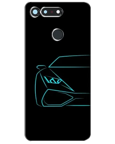 Чехол для Huawei Honor View 20 / V20 с картинкой «Голубой силуэт Lamborghini»