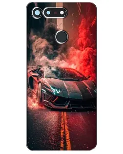 Чехол для Huawei Honor View 20 / V20 с картинкой «Lamborghini красный дым»