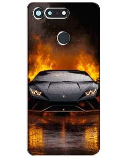 Чехол для Huawei Honor View 20 / V20 с картинкой «Lamborghini в огне»