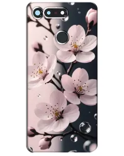 Чехол для Huawei Honor View 20 / V20 с картинкой «Нежная сакура и капли»