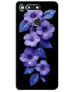 Чехол для Huawei Honor View 20 / V20 с картинкой «Фиолетовые цветы с росою»