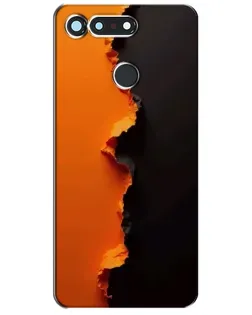 Чехол для Huawei Honor View 20 / V20 с картинкой «Оранжевый разлом»