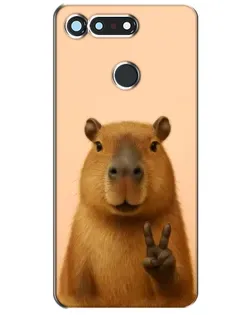 Чехол для Huawei Honor View 20 / V20 с картинкой «Капибара виктория»