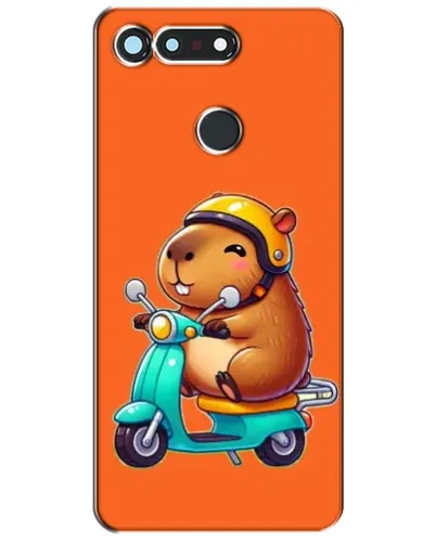 Чехол для Huawei Honor View 20 / V20 с картинкой «Капибара на скутере»