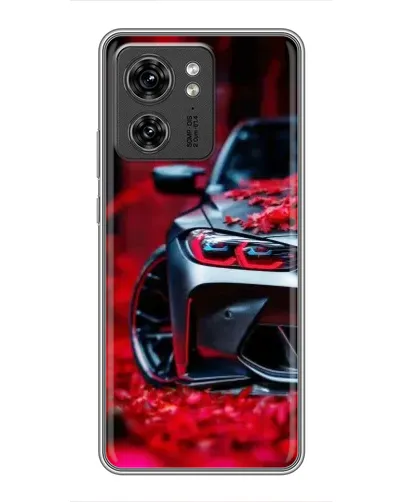 Чехол для Huawei Enjoy 90 Plus с картинкой «Спортивная BMW и цветы»