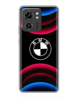 Чехол для Huawei Enjoy 90 Plus с картинкой «Логотип BMW и неоновые дуги»