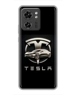 Чохол для Huawei Enjoy 90 Plus з картинкою «Tesla — срібне авто»