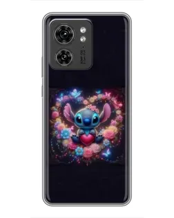 Чехол для Huawei Enjoy 90 Plus с картинкой «Stitch в цветах»