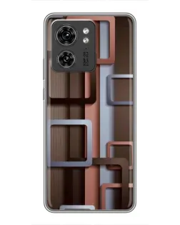 Чохол для Huawei Enjoy 90 Plus з картинкою «Коричневі об'ємні квадрати»