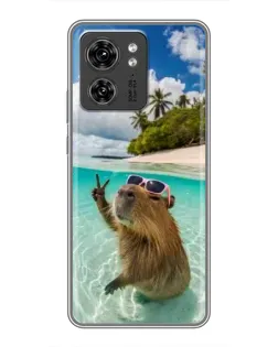 Чехол для Huawei Enjoy 90 Plus с картинкой «Капибара на море»