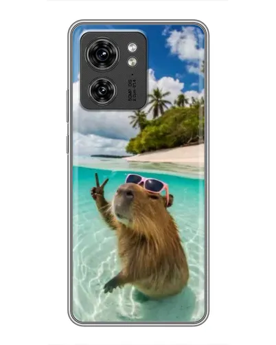 Чехол для Huawei Enjoy 90 Plus с картинкой «Капибара на море»