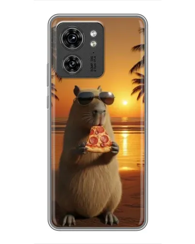 Чехол для Huawei Enjoy 90 Plus с картинкой «Капибара с пиццей»