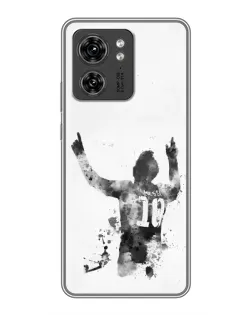 Чохол для Huawei Enjoy 90 Plus з картинкою «Чорно-білий силует Мессі»