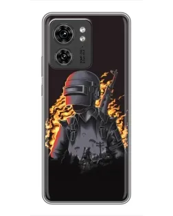 Чехол для Huawei Enjoy 90 с картинкой «PUBG — огненный силуэт»