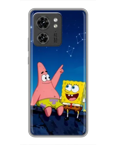 Чехол для Huawei Enjoy 90 с картинкой «Губка Боб и Патрик ночью»