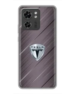 Чехол для Huawei Enjoy 90 с картинкой «Металлическая текстура Tesla»