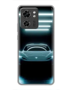 Чехол для Huawei Enjoy 90 с картинкой «Tesla в неоне»