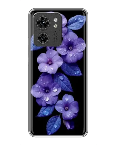 Чехол для Huawei Enjoy 90 с картинкой «Фиолетовые цветы с росою»