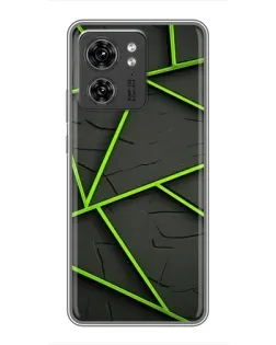 Чехол для Huawei Enjoy 90 с картинкой «Зеленые геометрические линии»