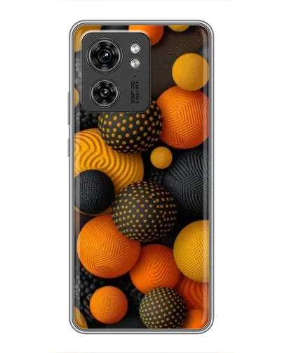 Чехол для Huawei Enjoy 90 с картинкой «Объемные оранжевые сферы»