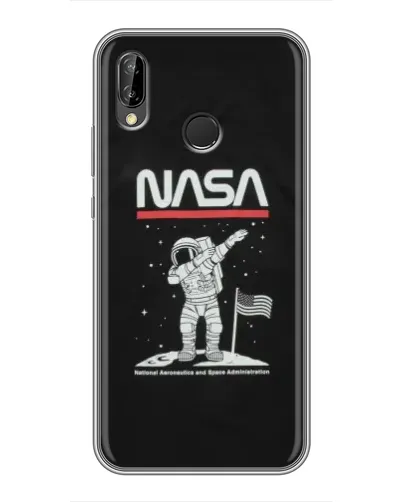 Чехол для Huawei Honor 10 Lite с картинкой «NASA — шагаем по Луне»