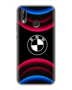 Чехол для Huawei Honor 10 Lite с картинкой «Логотип BMW и неоновые дуги»