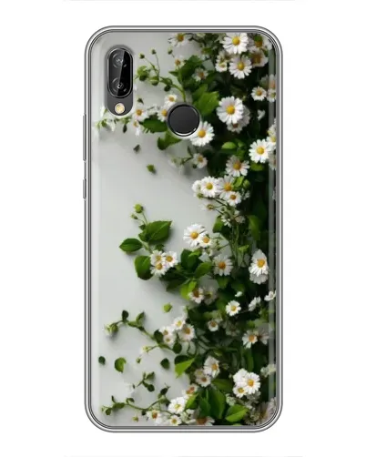Чехол для Huawei Honor 10 Lite с картинкой «Ветка мелких белых цветов»