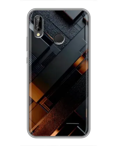 Чехол для Huawei Honor 10 Lite с картинкой «Черные геометрические блоки»