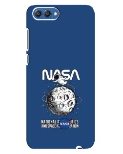 Чехол для Huawei Honor 10 (COL-AL00) с картинкой «NASA — лунная миссия»