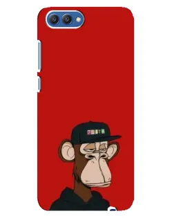 Чехол для Huawei Honor 10 (COL-AL00) с картинкой «Bored Ape — красный фон»