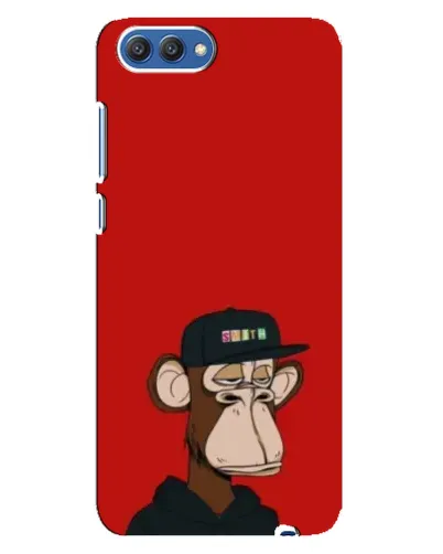 Чехол для Huawei Honor 10 (COL-AL00) с картинкой «Bored Ape — красный фон»
